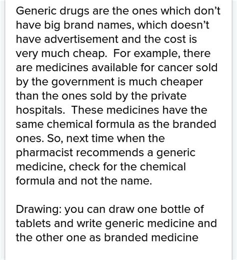 what are generic medicines brainly